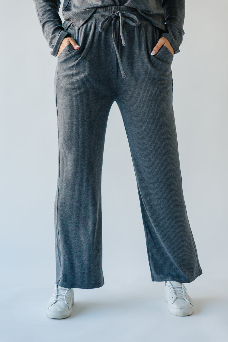 The Newark Textured Knit Pant in Charcoal