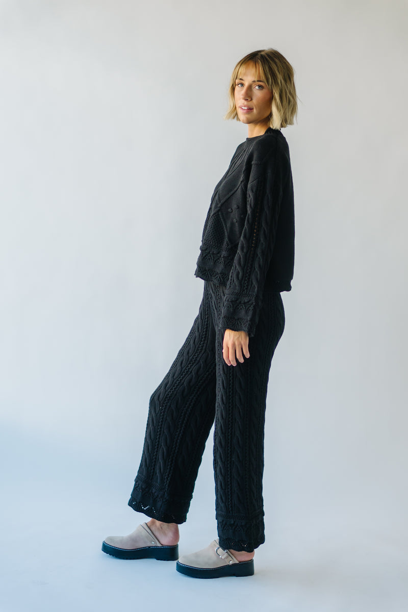 The Grint Knit Straight Leg Pant in Black