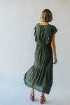 The Forsyth V-Neck Midi Dress in Olive