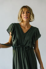 The Forsyth V-Neck Midi Dress in Olive