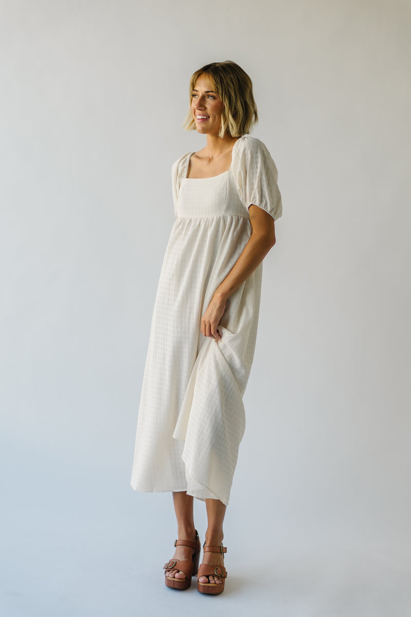 The Waverly Checkered Maxi Dress in Cream