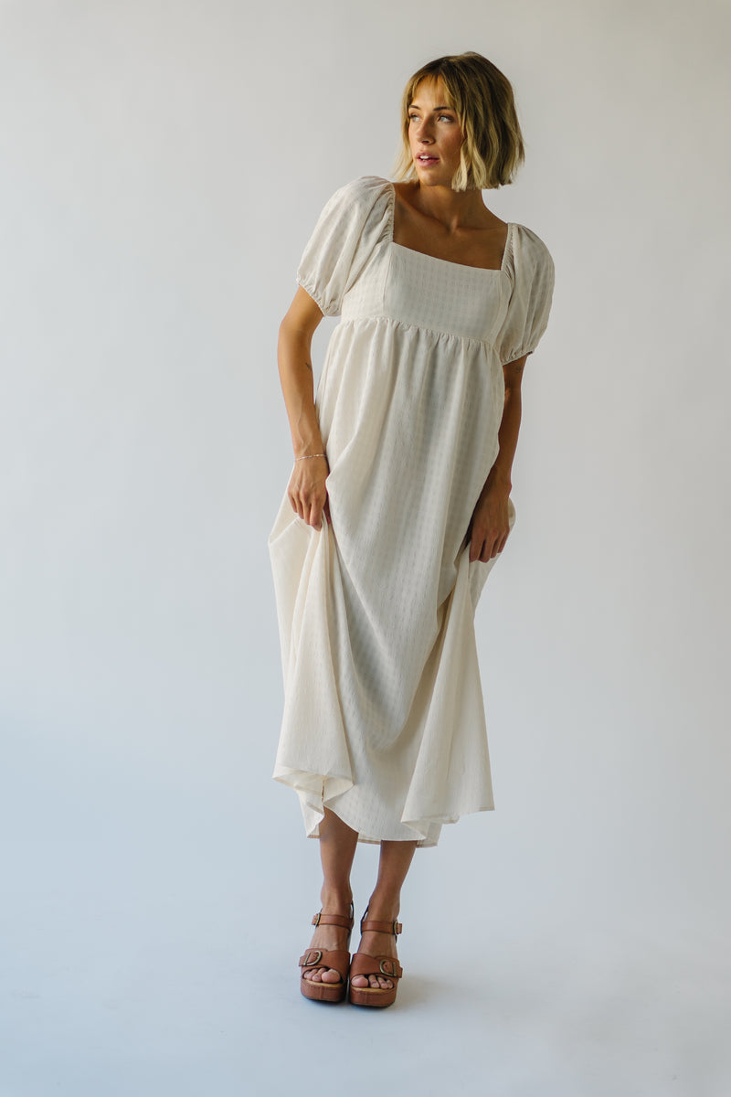 The Waverly Checkered Maxi Dress in Cream