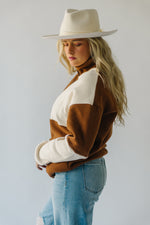 The Bowman Coloblock Pullover in Brown