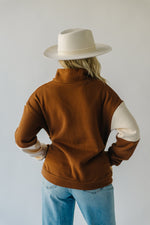 The Bowman Coloblock Pullover in Brown