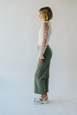 The Ricks High Rise Cropped Wide Leg Jean in Olive
