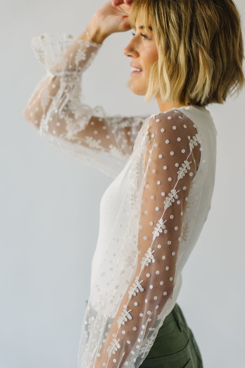 The Hartwell Polka Dot Detail Blouse in Ivory