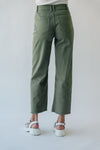 The Ricks High Rise Cropped Wide Leg Jean in Olive