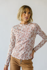 The Milner High Neck Floral Blouse in Brown