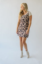 The Cordele Corduroy Floral Tank Dress in Taupe Combo