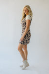 The Cordele Corduroy Floral Tank Dress in Taupe Combo