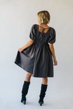 The Remerton Tie Detail Dress in Charcoal