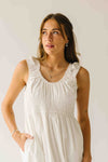 The Huntley Scoop Neck Midi Dress in Off White