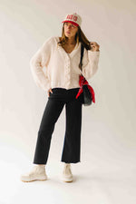 The Brandon Button-Up Cardigan in Powder Cream