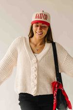 The Brandon Button-Up Cardigan in Powder Cream