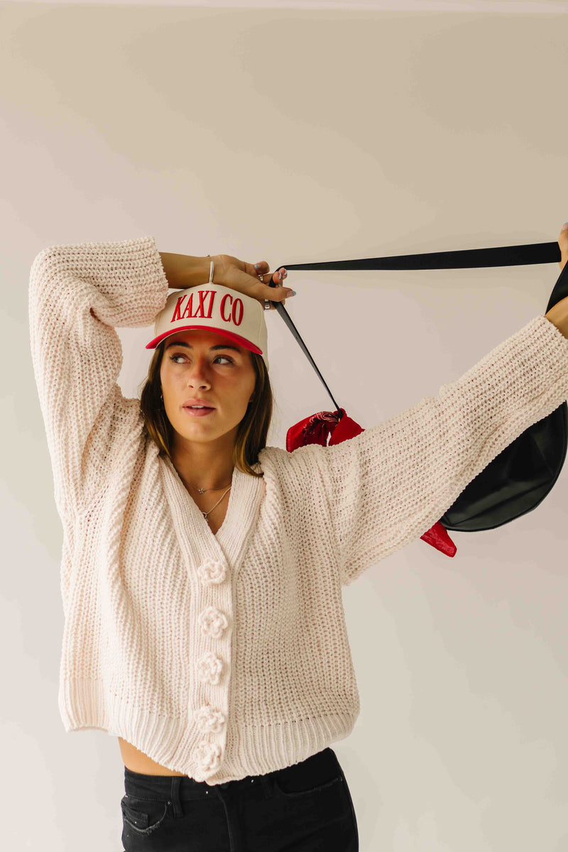The Brandon Button-Up Cardigan in Powder Cream