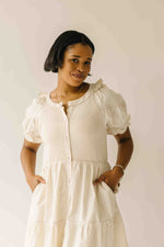Hendersen Ribbed Midi Dress in Ivory