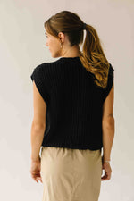 The Tamara Button-Up Vest in Black
