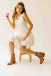 The Huntley Scoop Neck Midi Dress in Off White