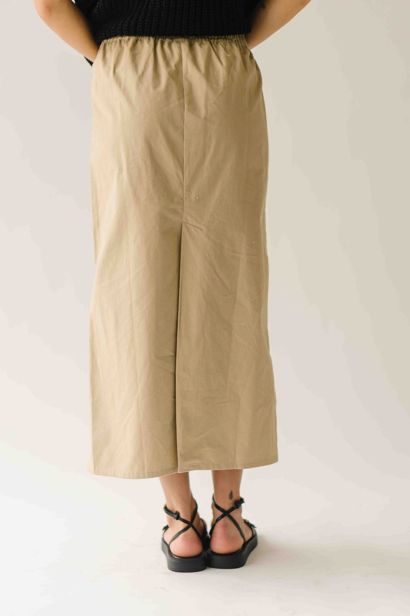 The Hollis Side Stripe Skirt in Khaki