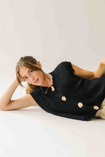 The Tamara Button-Up Vest in Black