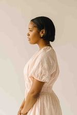 The Harstine Gathered Waist Midi Dress in Blush