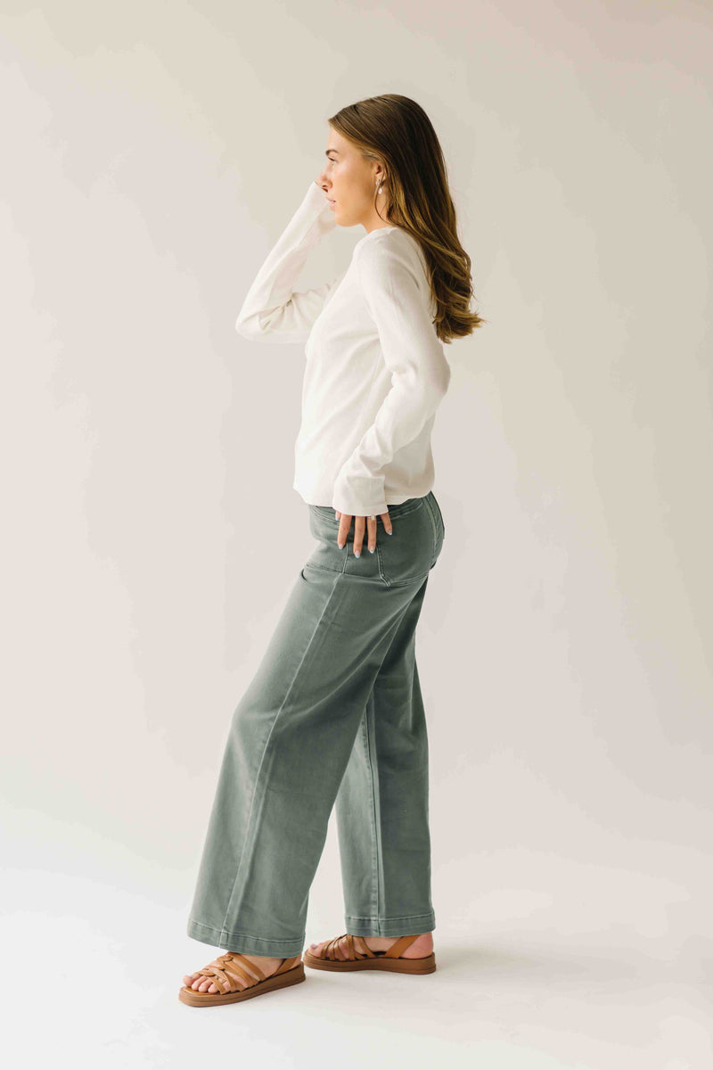 The Arianna Ribbed Button-Up Blouse in White