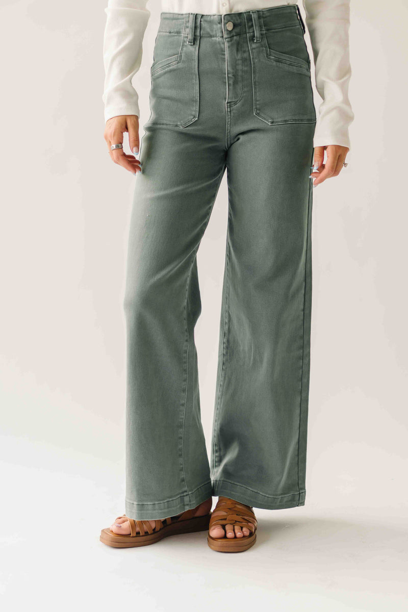 The Jenny Wide Leg Jean in Forest (PRE-ORDER: SHIPS MID SEPTEMBER)