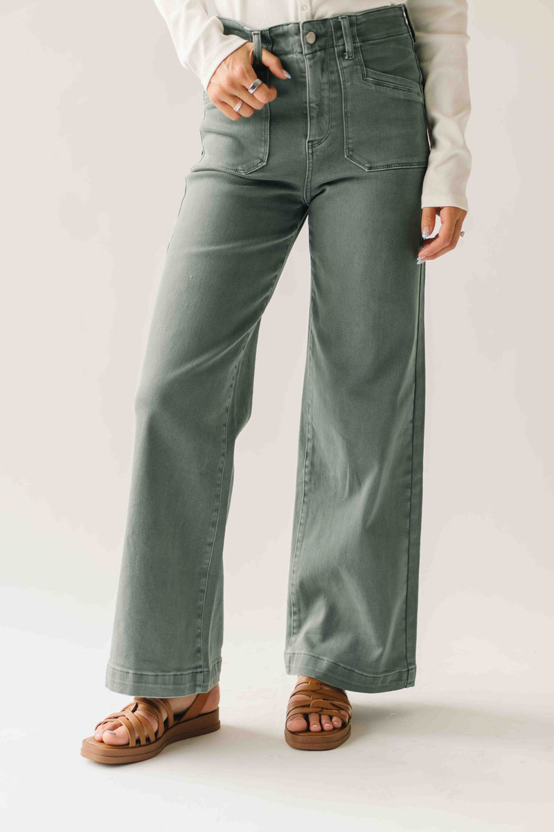 The Jenny Wide Leg Jean in Forest (PRE-ORDER: SHIPS MID SEPTEMBER)