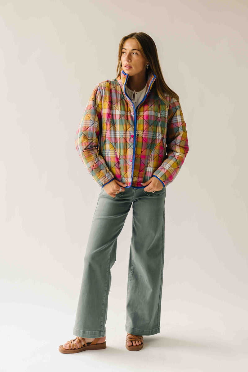 The Gemma Plaid Quilted Jacket in Stained Glass