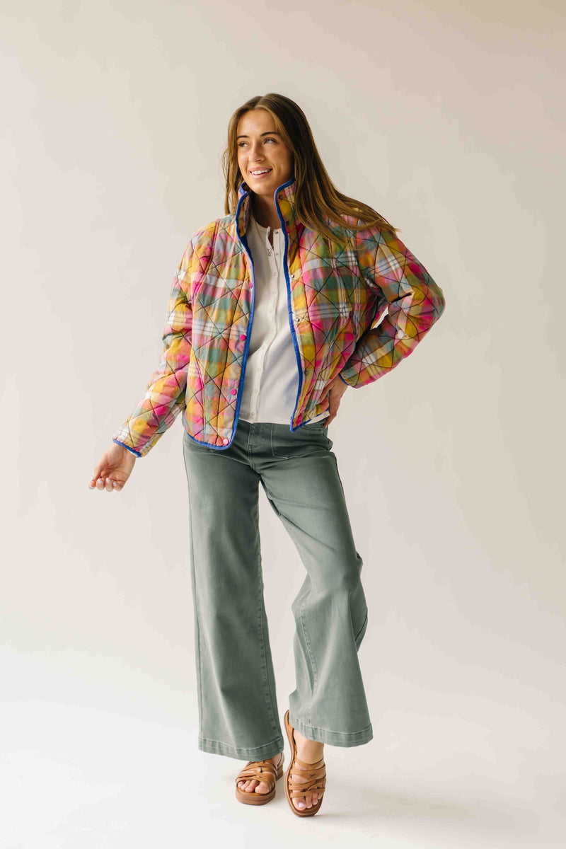 The Gemma Plaid Quilted Jacket in Stained Glass