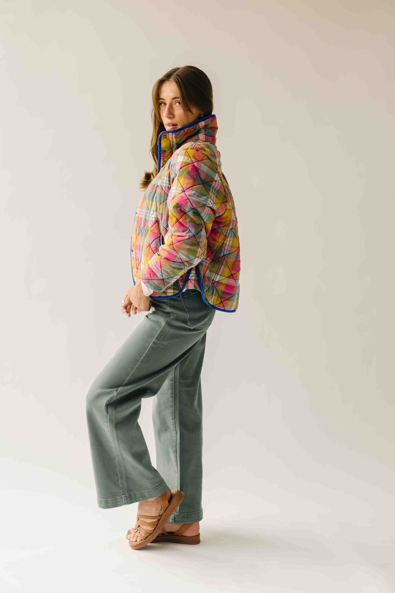The Gemma Plaid Quilted Jacket in Stained Glass