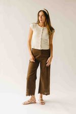 The Alton Floral Embroidered Jean in Brown