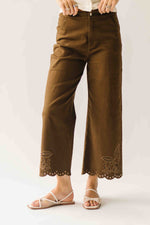 The Alton Floral Embroidered Jean in Brown