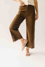 The Alton Floral Embroidered Jean in Brown