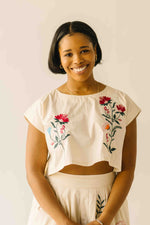 The Ralston Embroidered Blouse + Skirt Set in Ecru