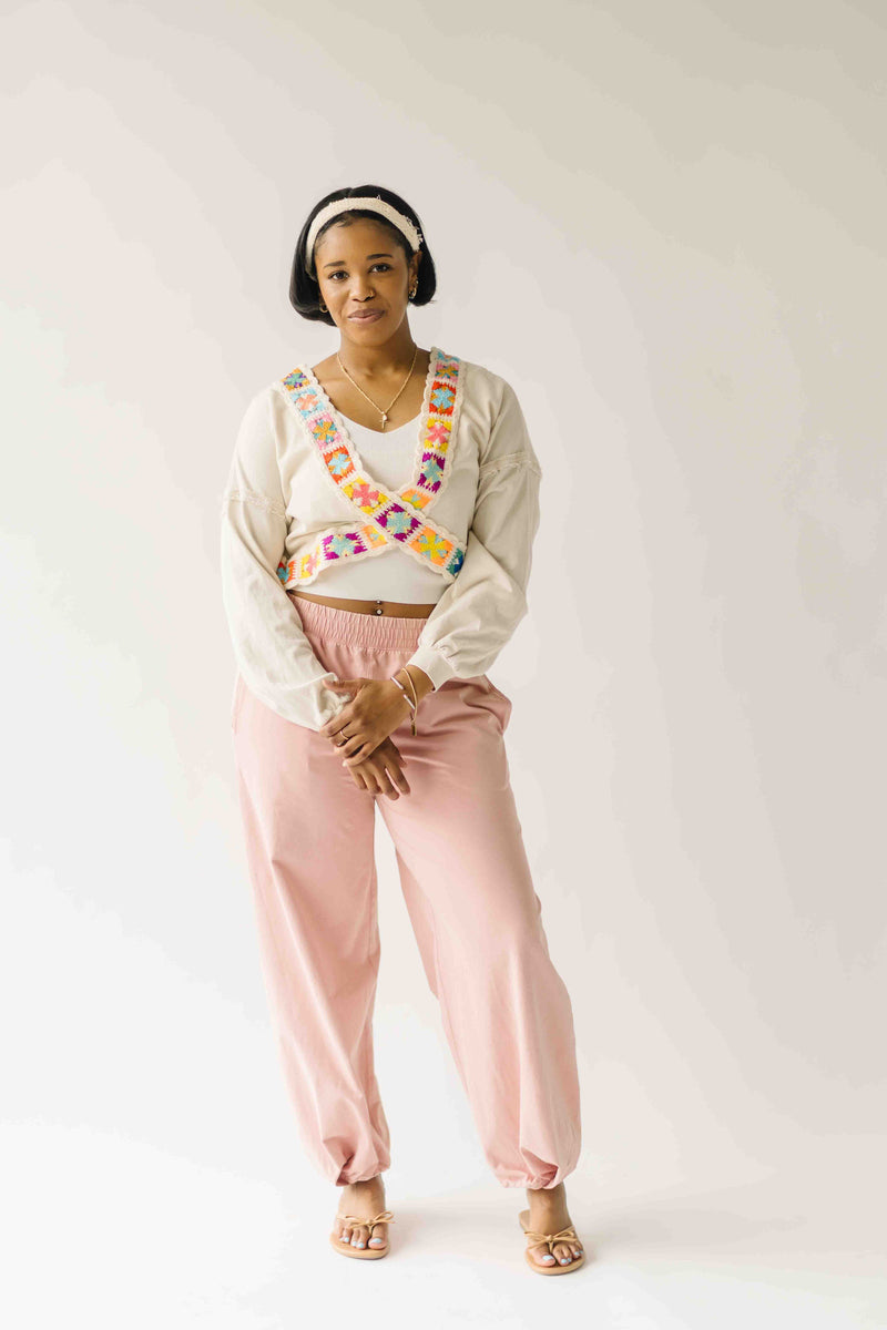 The Caldera Criss-Cross Crochet Pullover in Natural