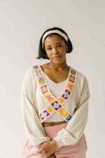 The Caldera Criss-Cross Crochet Pullover in Natural
