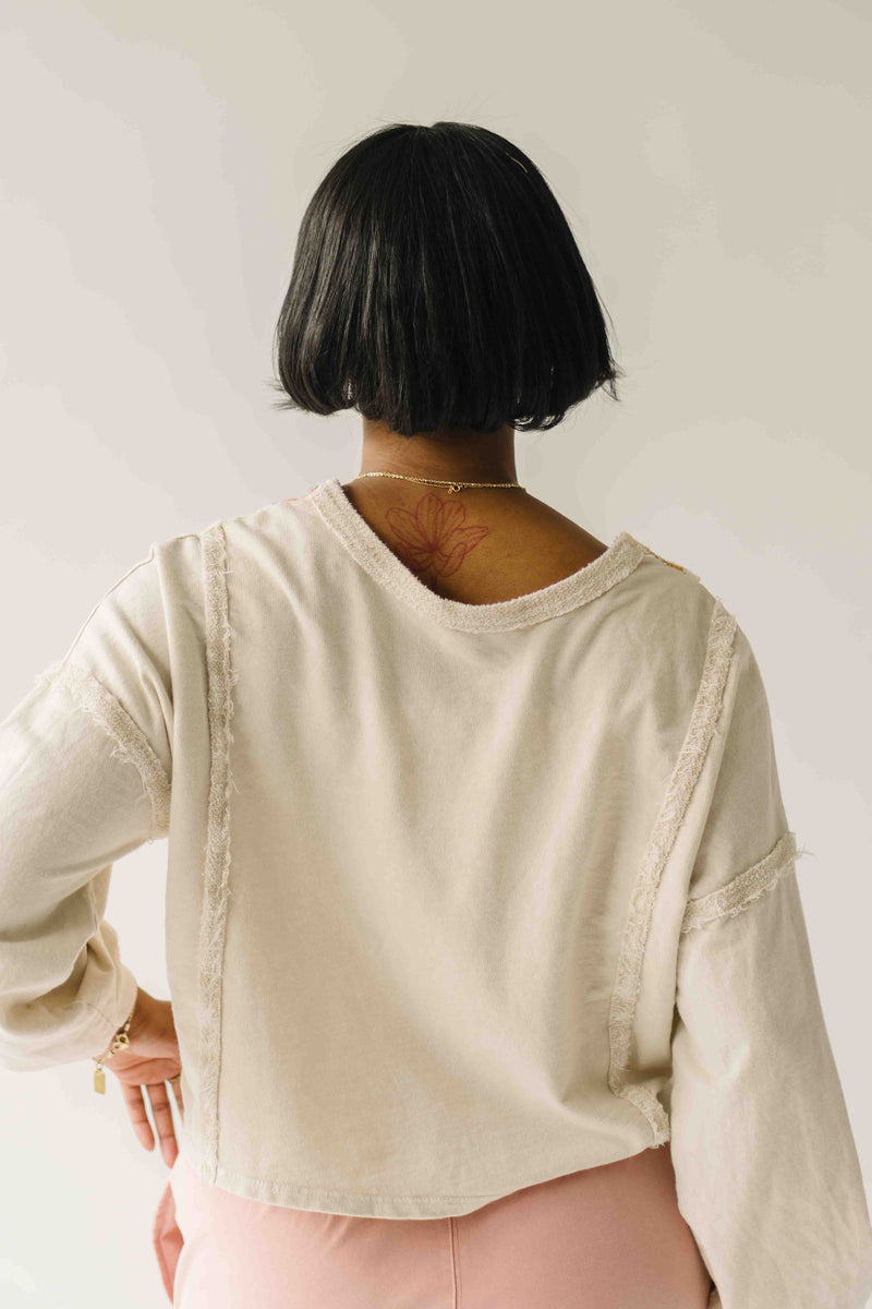 The Caldera Criss-Cross Crochet Pullover in Natural