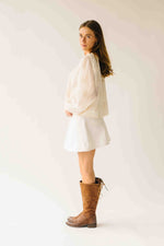 The Tayla Lace Trim Blouse in Ivory
