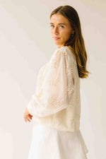 The Tayla Lace Trim Blouse in Ivory