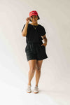 The Foster Drawstring Romper in Black