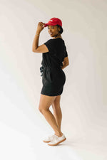 The Foster Drawstring Romper in Black