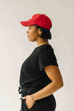 The Foster Drawstring Romper in Black