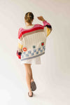 The Nandra Balloon Sleeve Cardigan in Ivory Multi