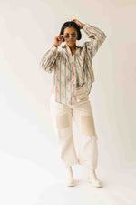 The Sansom Floral Button-Up Blouse in Sage