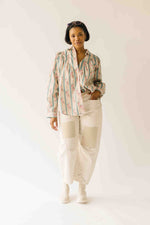 The Sansom Floral Button-Up Blouse in Sage