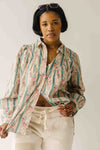 The Sansom Floral Button-Up Blouse in Sage