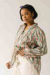 The Sansom Floral Button-Up Blouse in Sage