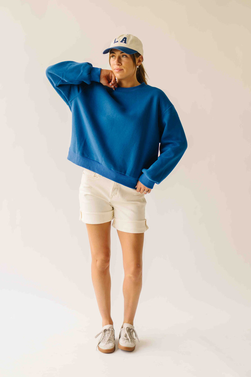 The L.A. Lettered Pullover in Blue