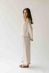 The Lucy Long Sleeve Striped Blouse in Cream + Brown